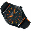 Seiko 5 Sports Flieger Pilot Automatic Black Dial Black Nylon Strap Watch for Men - SRPH33K1